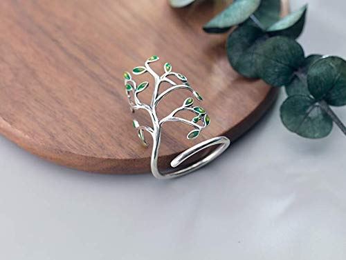Helen de Lete Innovative The Tree Of Life Sterling Silver Open Ring for Both Women and Men