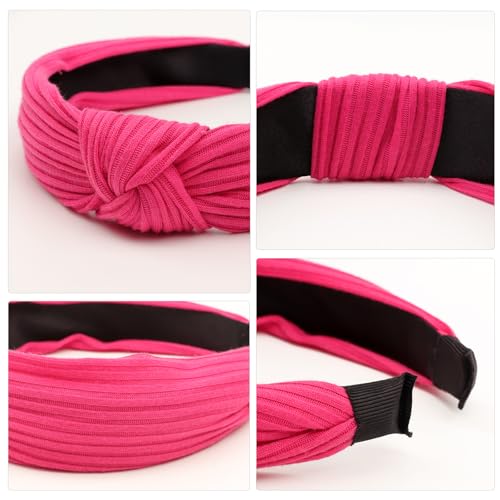 DRESHOW 8 Pack Knotted Headbands for Women Wide Turban Headband Yoga Exercise Ribbing Hair Hoop Hair Bands Accessories - color: 8 Pack Plastic Hair Hoop G