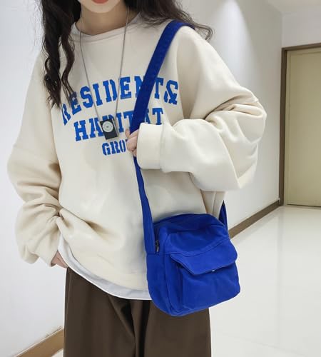 Small Crossbody Bag Cute Purse Mini Canvas Crossbody Purse Phone bag - color: Brown
