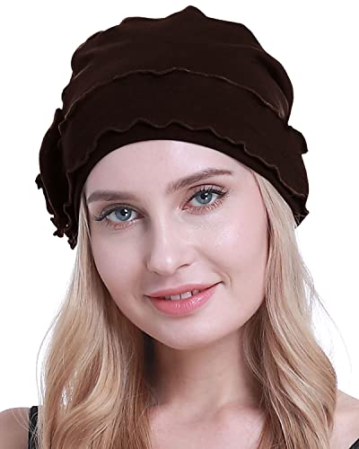 osvyo Chemo Headwear Turban Cap for Women - Cancer Beanie Hair Loss Sealed Packaging - color: Cotton Coffee
