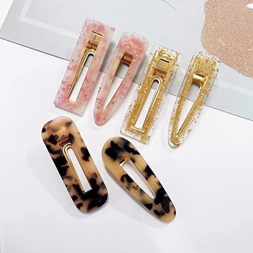 Parcce 12 Pieces Acrylic Resin Marble Hair Clips Set, Decorative Pearls Hair Barrettes Sweet Decorative Bobby Pins Hairpin Headwear Hair Accessories Headwear for Women and Girls…