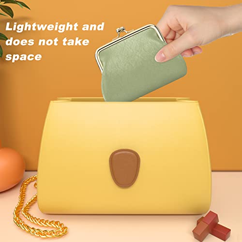 Coin Purse, Small PU Leather Change Purse, Coin Wallet with Clasp, Car Change Holder Pouch for Woman Men Kids Girls, Green - color: Green