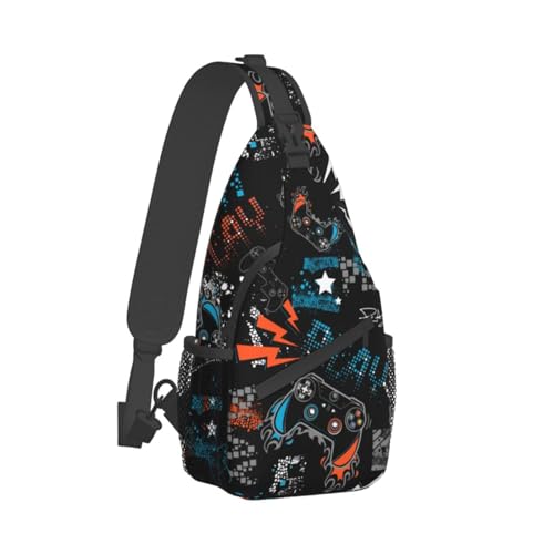 Sling Backpack For Men Hiking Daypack Crossbody Shoulder Bag Travel Chest Pack | Hiking - color: Game