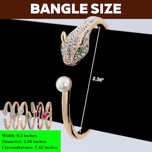 6PCS Gold Designer Classic Bangle Bracelet Set for Women, 18K Gold Plated with AAA Cubic Zirconia, Ideal Gift for Birthday Christmas Valentine's Day Mother's Day - color: Classic Style - Animal Element