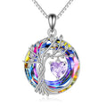 POPLYKE Mothers Day Gifts for Mom Her Wife Tree of Life Necklace 925 Sterling Silver Birthstone Pendant with Crystal Anniversary Birthday Wedding Jewelry for Women - color: 06-Jun-Alexandrite, style: White Gold Plated-Volcano Crystal