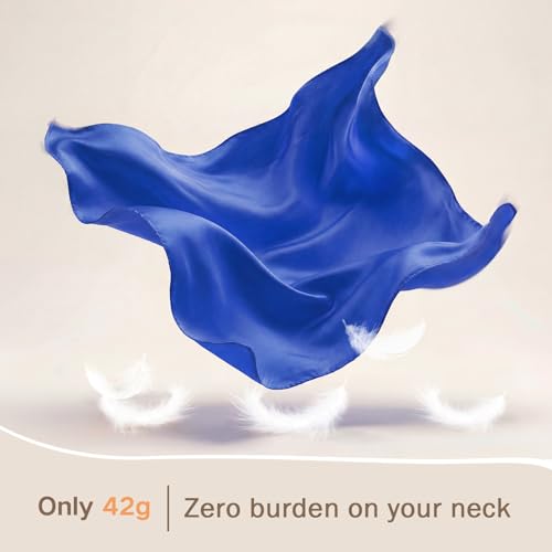 American Trends Women Silk Feeling Scarf Satin Head Scarves Square Wrap Neck Scarf Lightweight Silk Like Bandana - color: 08 Blue