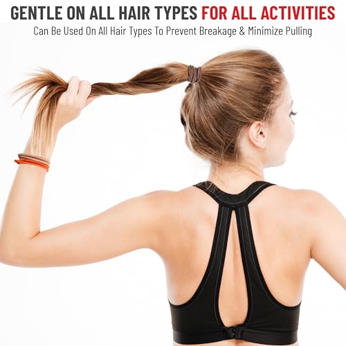 Elm City Direct 12pcs Hair Tie Bracelets, Boho Hair Ties for Women, Elastic Hair Bands for Ponytails (Gray) - color: Gray