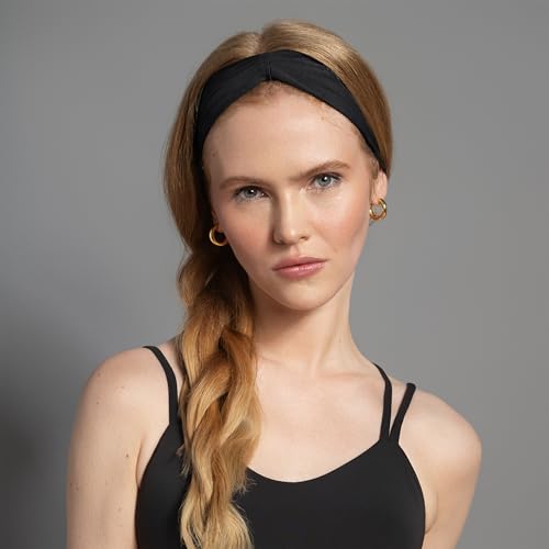 The Hair Edit Lotus Band Soft Pleated Headband, Headbands for Women, Hair Accessories, Non Slip Head Bands for Yoga & Working Out, Everyday Hair Accessory, Fashion Accessories for Women & Girls-Black - color: Black