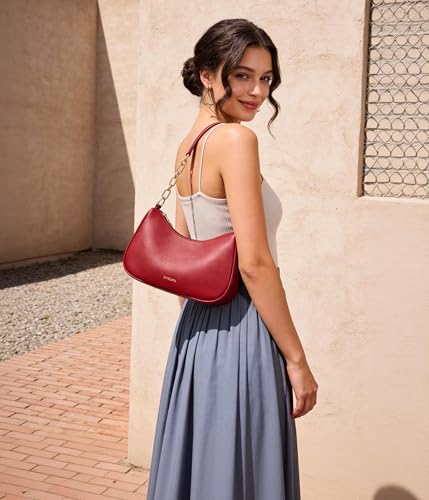 Anti-Theft Shoulder Bag for Women | RFID Crossbody Purse | Lightweight Crescent Hobo Handbag for Travel & Daily Use - color: A-burgundy