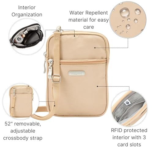Baggallini Women's Essential Mini Crossbody Bag - color: Light Khaki