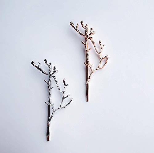 10pcs Minimalist Dainty Gold Silver Metal Hairpin Leaf Hair Clip Clamps,Metal Branches Hairpin Hair Accessories, Best Christmas Gifts