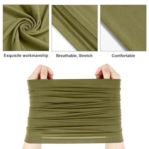 Geyoga 6 Pieces Summer UV Protection Cooling Neck Gaiter Face Clothing Neck Gaiter Mask Scarf Sunscreen Breathable Bandana - color: Khaki