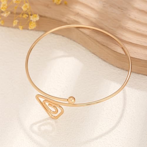 Long tiantian Gold Arm Cuff Upper for Women Bangle Bracelets Upper Arm Cuff Bracelet Trendy Armband Beach Jewelry Trendy Stuff Gifts - color: C8:gold Arm Cuff