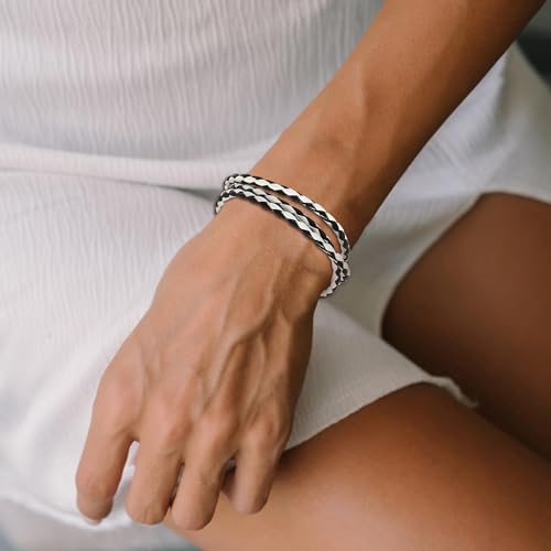 Long tiantian Boho Bracelets for Women Western Jewelry for Women Leather Wrap Bracelets Stackable Bangle Western Outfit for Women - color: pulsera para hombre(white)