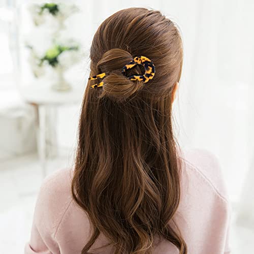 French Hair Pins Tortoise Shell French Hair Forks U Shaped French Pins 2 Prong Hair Sticks Acetate Chignon Pin for Women Hairstyle Accessories 2 Pack - color: tortoise shell hair hins 2 pack