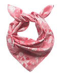 AVKA Studio 100% Cotton Bandanas for Women & Men, 2 Pack 20x20 Inch, 22x22 inch Hand Printed, Lightweight Cotton Handkerchief - color: Pink & White, size: 22 x 22 Inches Large