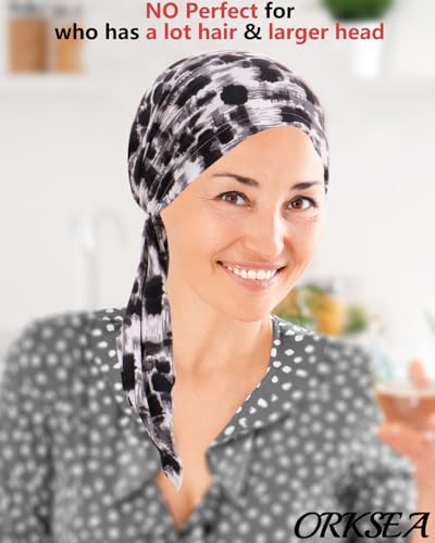 Chemo Headwear for Women Pre-Tied Head Scarf Headwraps Soft Turbans Cancer Hats Chemo Beanie Coverings Scarves - color: Leopard Print3