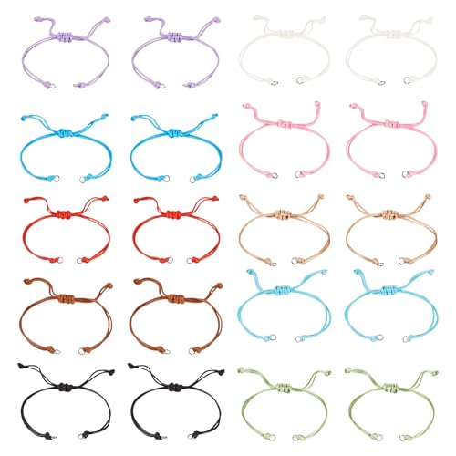 Adjustable Slider Bracelets Colorful Half Finished Bracelets Adjustable Beaded Bracelets DIY Friendship Bracelets for Women Jewelry Making Gifts Supplies - color: Colorful