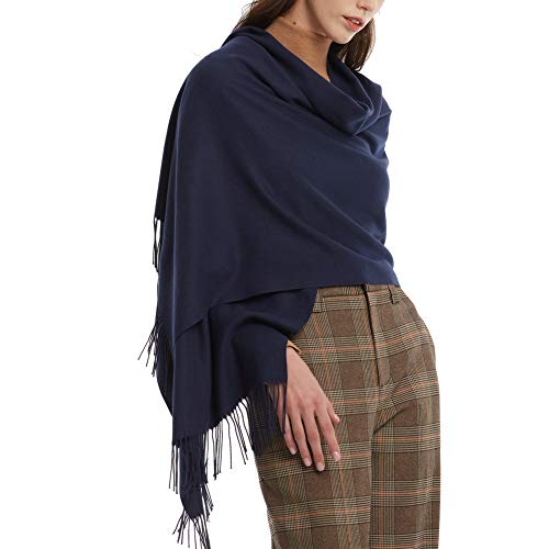 FURTALK Pashmina Shawl Wraps for Women Evening Dresses Blanket Scarves Fashion Scarf Wedding Gifts - color: 02-blue Navy