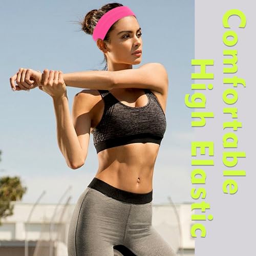 Workout Headbands Non Slip Headband Sport Headbands Sweatbands Elastic Sport Hair Bands for Sports Travel Indoor Fitness Gym - color: solid12