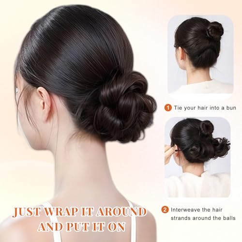 erioctry Hair Bun Maker Donut Shaped Hair Tool for Chignon Updo Lazy Hair Styling Accessory Dark Brown