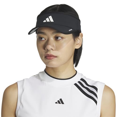 adidas Women's Superlite Visor – Lightweight Moisture-Wicking Running Tennis Hat - color: Black/White/3