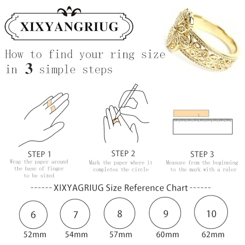 925 Sterling Silver Floral Filigree Ring for Women 14K Gold/Silver Plated,Vintage Classic Flower Statement Ring Jewelry Gifts for Her,Dainty Promise Ring for Anniversary Wedding Engagement Daily Size:6-10 - color: Gold