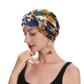 ZLYC Chemo Headwear for Women Pre Tied Turban Headwear Lightweight Beanie Hat - color: Flowers Yellow