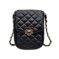 Phone Crossbody Bags for Women Small Vegan Leather Mini Shoulder Wallet Card Quilted Purse - color: A - Black & Gold