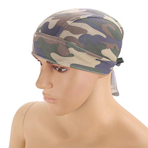 PURFUN Men Women Breathable Cycling Bandana Headscarf Adjustable Sweat Wicking Quick Dry Mesh Head Scarf Wrap Liner Skull Cap - color: Camou#1