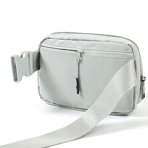 ODODOS Unisex Mini Belt Bag with Adjustable Strap Small Fanny Pack for Workout Running Traveling Hiking, Light Grey - color: Light Grey
