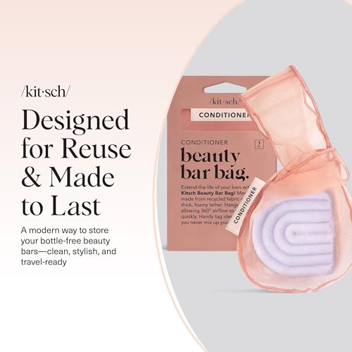Kitsch Bar Soap Saver Pouch – Patented Mesh Soap Bag for Shampoo and Conditioner Bars - Extends Use & Prevents Soggy Mess - Recycled Beauty Bar Bag, Eco-Friendly - Terracotta - color: Terracotta