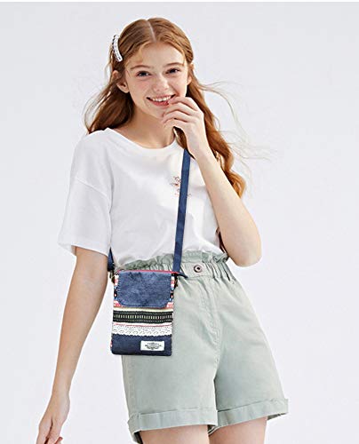 Roomy Cell Phone Purse Wallet Canvas Small Crossbody Purse Bags with Shoulder Strap For Women teen girlsl | Roomy - color: Q-red