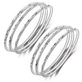 Sterling Silver Bangle Bracelets for Women,Fashion Jewelry Simple Adjustable 925 Silver Cuff Bangles for Women Mom Wife Valentine Mothers Day Gift - color: 6 pieces