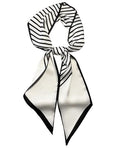 Hioyiwse Head Scarf Hair Neck Scarves For Women Purse Bag Scarfs For Handbags Silky Long Thin Satin Headscarf Fashion - color: B2-black Lines on White Background