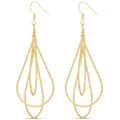 MILLA Teardrop Earrings - Designer Silver Statement Earrings or Gold Dangle Earrings for Women Trendy Upscale Dangly Earrings - color: Triple Teardrop / 14K Gold Plated