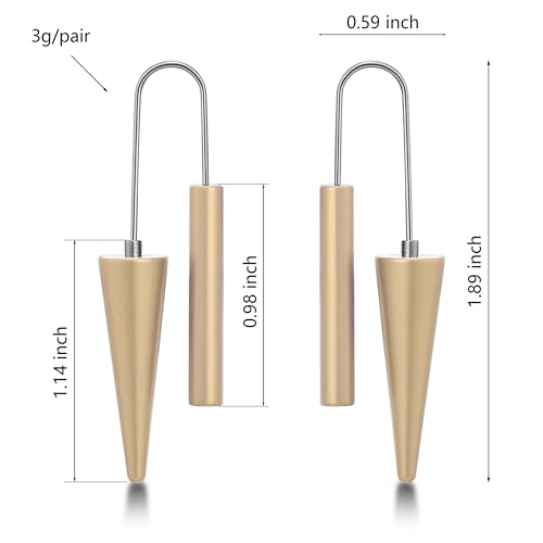 Trendy Dangle Earrings Set for Women, Colorful Aluminum Drop Earrings, 6 Pcs DIY Interchangeable Conical Beads, Lightweight Titanium Ear Hooks, Hypoallergenic and Not Easy To Fade - color: Glod Pink Light green