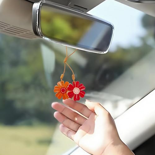 Handmade Genuine Leather Flower Bag Charm-Boho Accessories Leather Flowers Key Chain Purse Pendant Charms - color: A