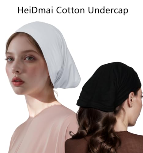 Women Under Scarf Hijab Cap Undercap Headwrap Scarf Stretch Tube Neck Cover - color: Black