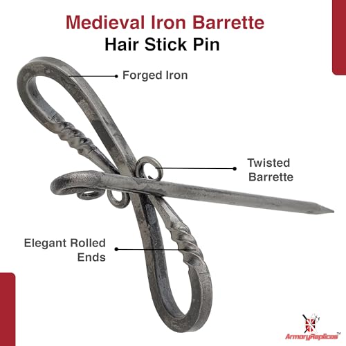 Armory Replicas™ Swaying Locks Forged Iron Hair Stick – Elegant Twisted Barrette Hair Pin for Women | Classic Infinity Design | Mother’s Day, Valentine's, Birthdays | - style: Design5