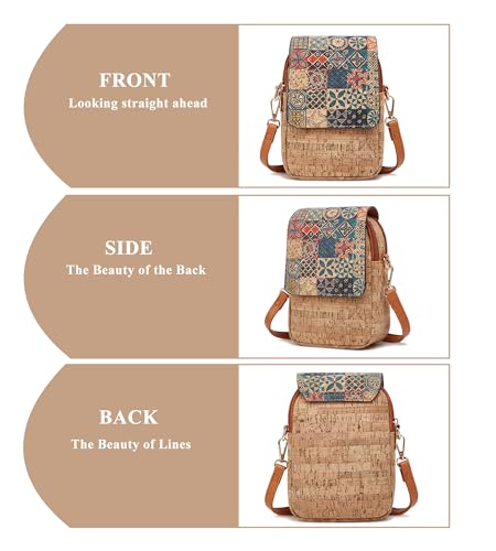 myfriday Vintage Crossbody Phone Bag for Women, Small PU Leather Shoulder Purse and Handbag - color: B-starlight Brown