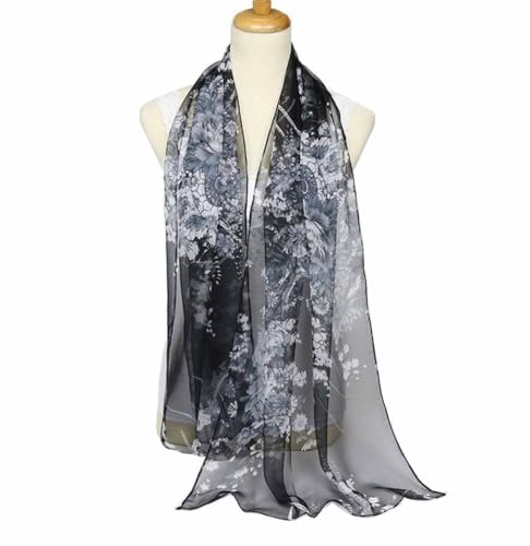 Xyueanlo Fashion Scarves for Women Lightweight Elegant Scarf Sunscreen Wraps Shawls - color: Peony Black
