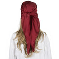 RIIQIICHY 35 Inch Head Scarf for Women Hair Scarf Like Silk Scarf Square Scarf Bandanas for Women - color: Dark Red