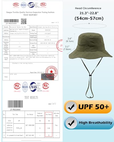 Womens Ponytail Sun Hat Packable UPF50+ Waterproof Bucket Hat Hiking Fishing Safari Hat Foldable Beach Hat - color: Army Green