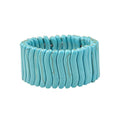 COLORFUL BLING Bohemian Simulated Turquoise Stretch Bangle Bracelet for Women Adjustable Ethnic Natural Stone Statement Wide Wrap Bracelet Boho Jewelry - color: thin