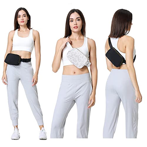 VOROLO Fanny Pack For Women And Men Crossbody Bag Belt Bag with Adjustable Strap Graduation Gifts Leopard White - color: Leopard White, style: 1 Pack Fanny Pack