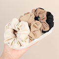 Hair Scrunchies for Women - Hair Ties No Damage Both for Thick Hair or Thin Hair Curl Hair No Crease Gray Scrunchies Ponytail Holder No Hurt Your Hair - color: Mixed Brown