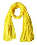 vabovin Head Wraps for Black Women Stretch Jersey Knit Turban Headwrap Solid Color Headscarf Headband Shawl - color: 11- Yellow