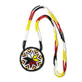 Handmade Native American Style Tribal ethnic Seed Bead Beaded Layered Medallion Necklace #1 - color: 4 Direction Star