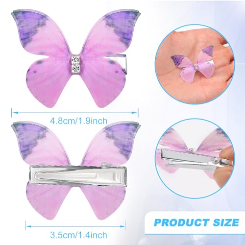 20Pcs Butterfly Hair Clips for Women Moving Glitter Butterfly Clip Fairy Accessories Green - color: Green